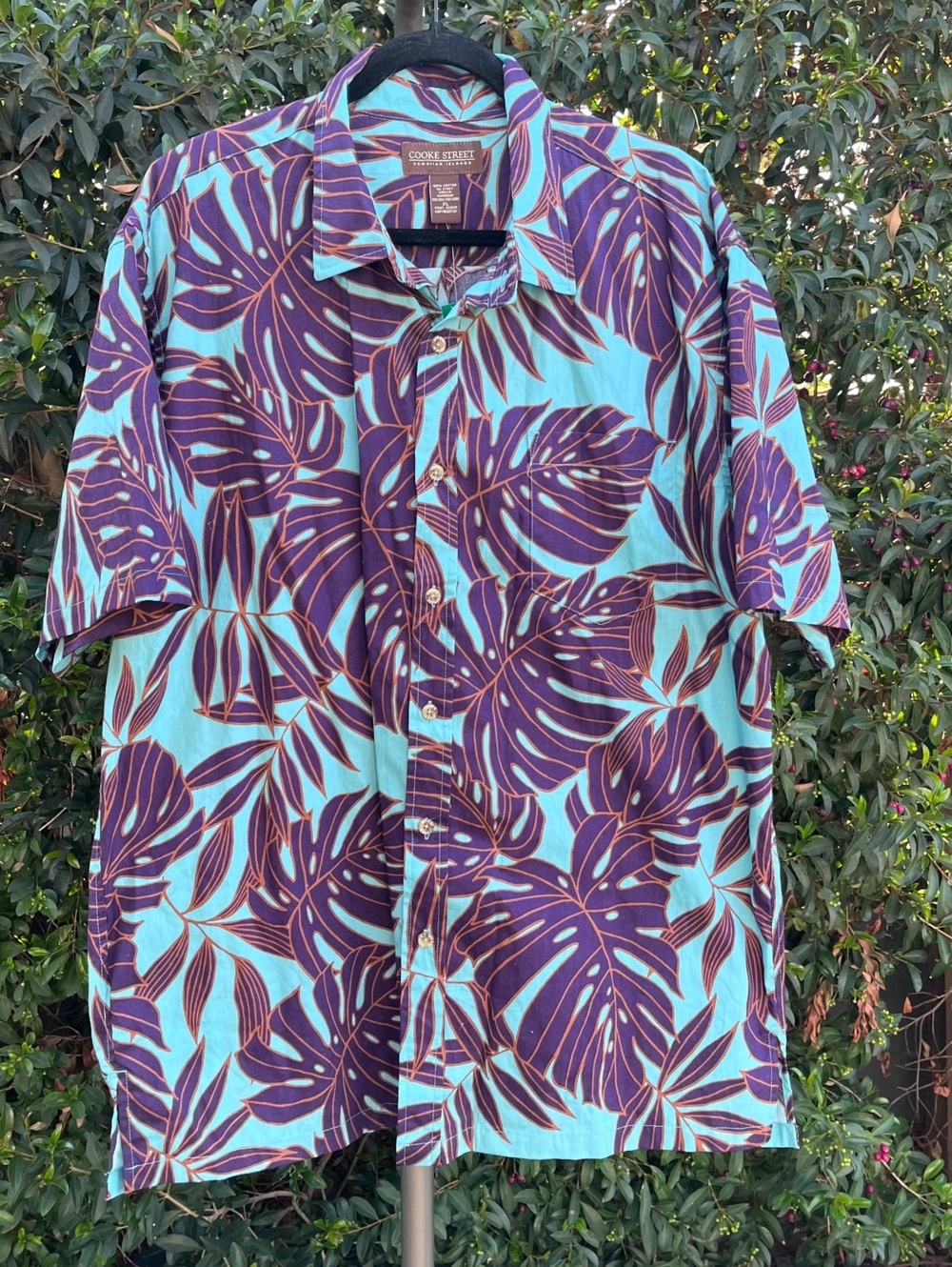 NWT Cooke Street Hawaiian Islands Men’s Tropical Leaf Hawaiian Shirt XL Cotton